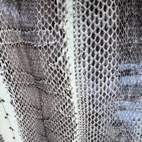 Beirn Jenna Snakeskin Double Handle Hobo Tote Bag Exotic Neutral Cream - Picture 6 of 9